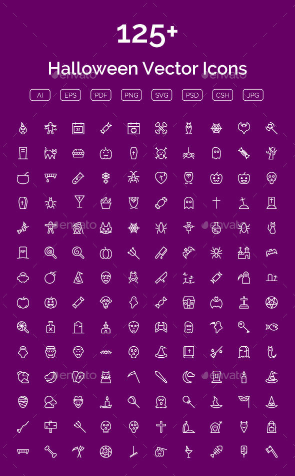 125+ Halloween Vector Icons - Seasonal Icons