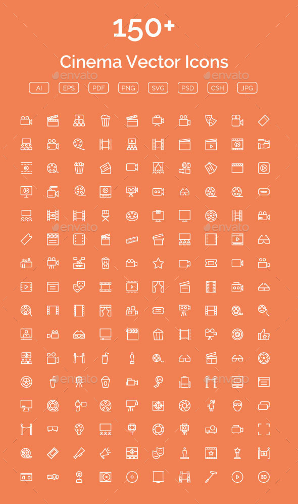 150+ Cinema Vector Icons - Icons