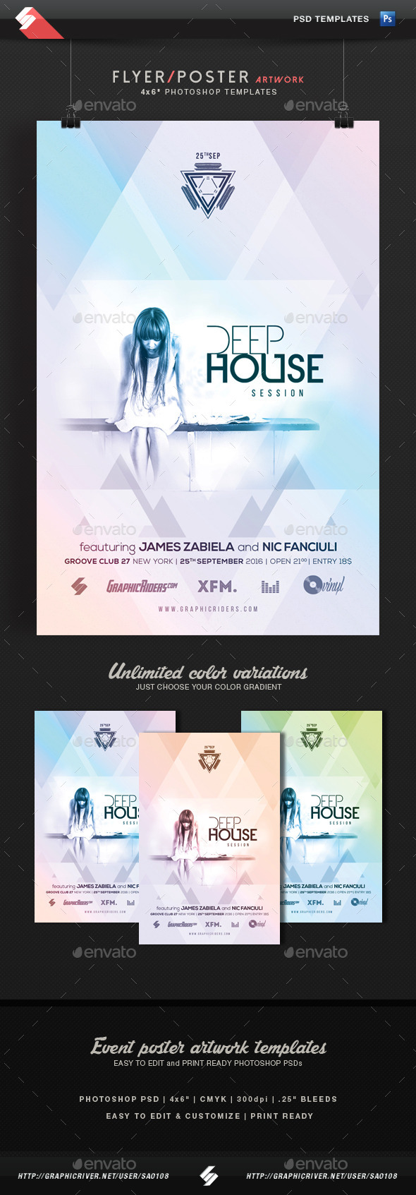 Deep House Session - Event Flyer Template - Clubs & Parties Events
