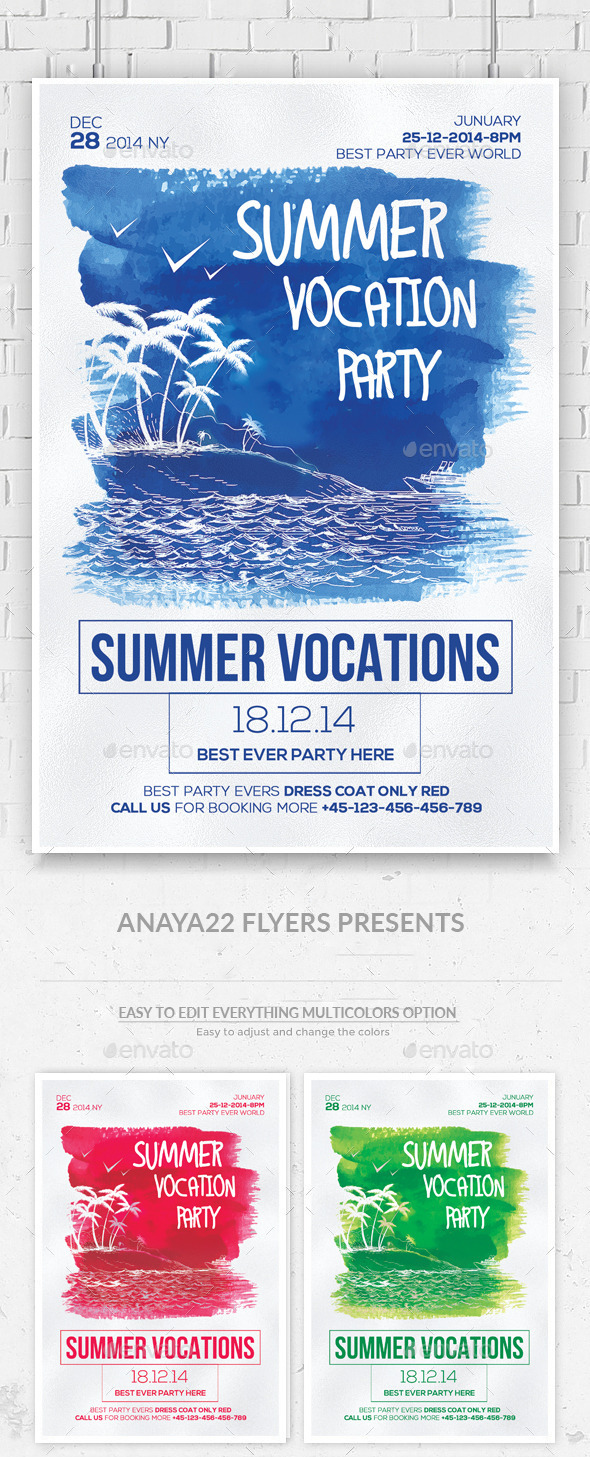 Summer Party Flyer Psd Templates - Clubs & Parties Events