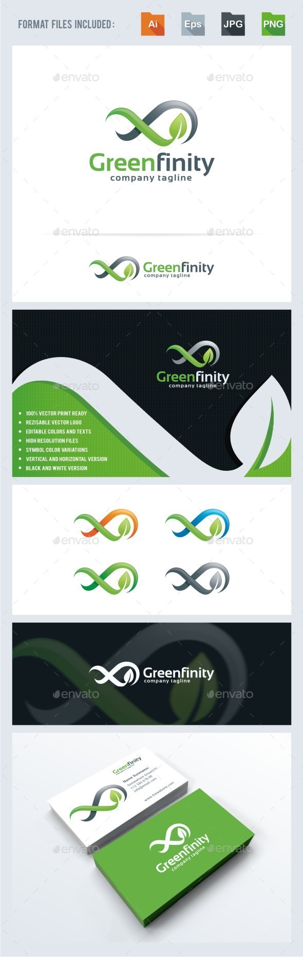 Green Infinity Logo Template - Nature Logo Templates