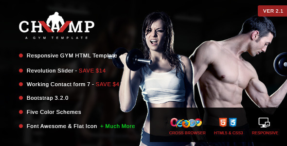 Champ - Gym - ThemeForest 9288057