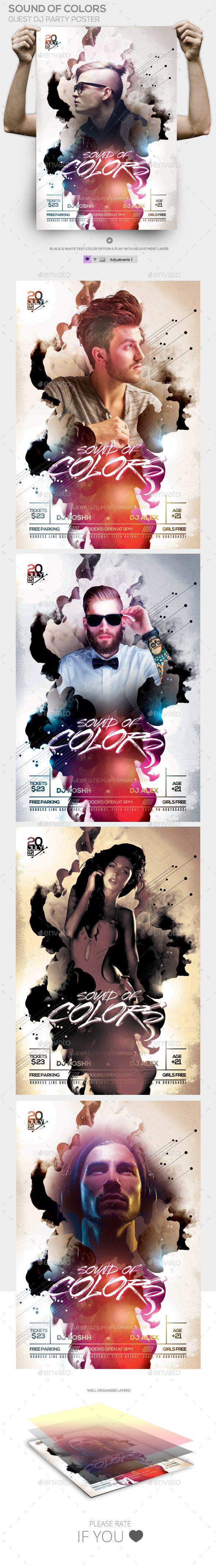 Sound Of Colors Guest Dj Poster - Clubs & Parties Events