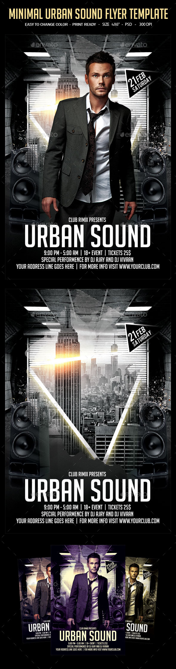 Minimal Urban Night Flyer Template - Clubs & Parties Events