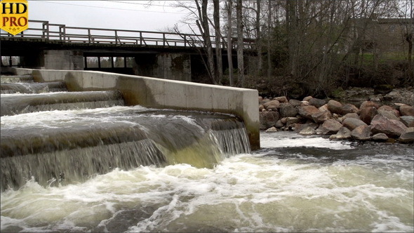 A Fish Ladder with Rushing Water