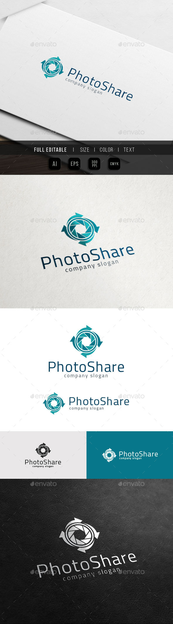 Photography Sharing - Camera Reload Logo - Objects Logo Templates