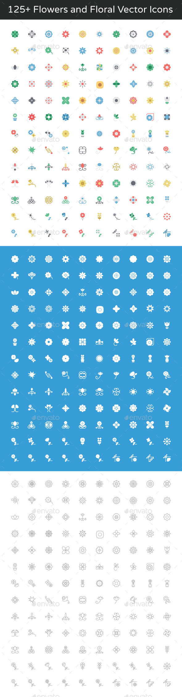 125+ Flowers and Floral Vector Icons - Icons