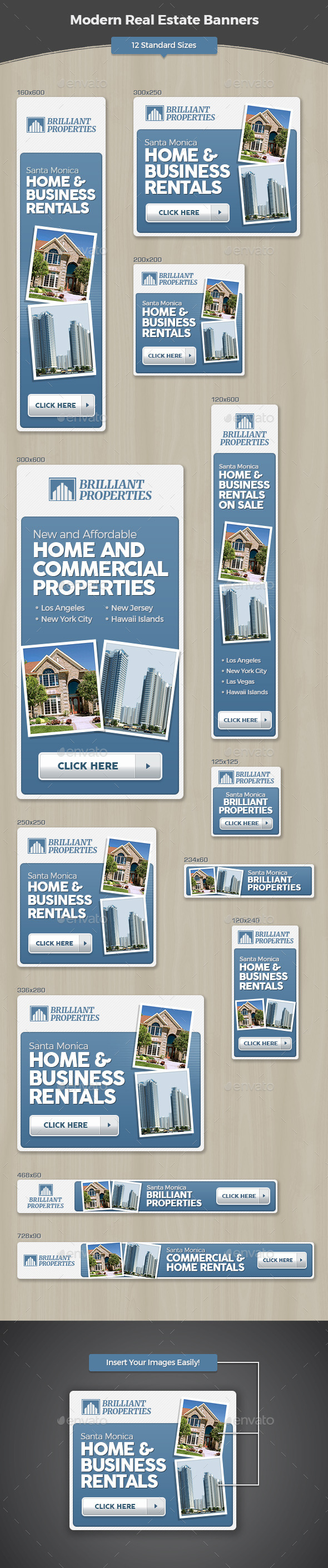 Modern Real Estate Banners - Banners & Ads Web Elements