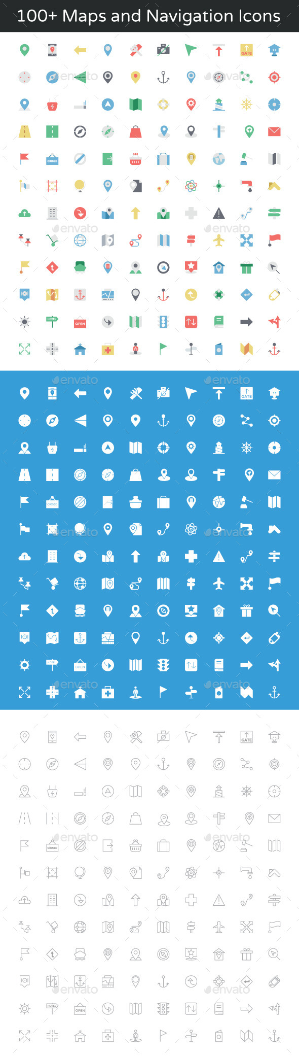 100+ Maps and Navigation Vector Icon - Icons