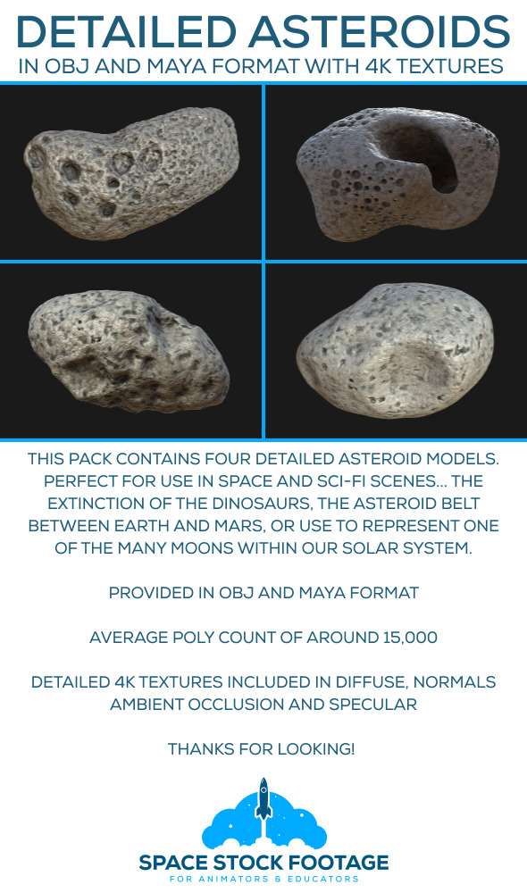Detailed Asteroids - 3Docean 11859094