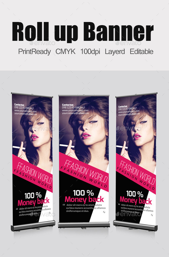 Fashion Roll Up Banners Template - Signage Print Templates