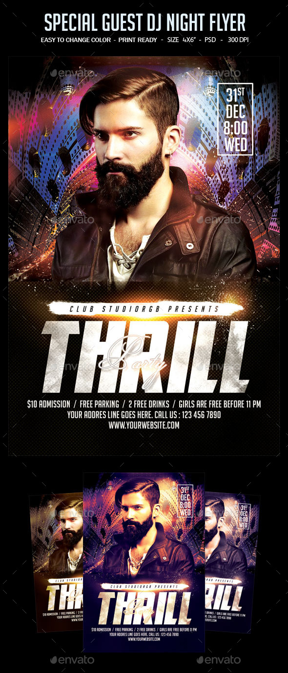 Special Guest Dj Night Flyer - Clubs & Parties Events
