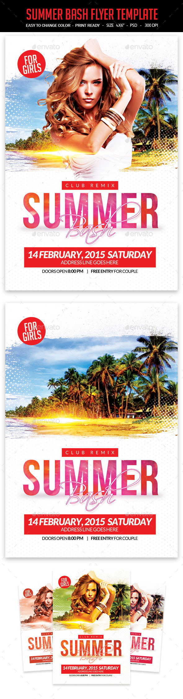 Summer Bash Flyer Template - Clubs & Parties Events