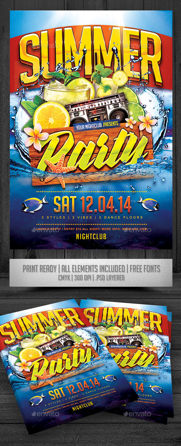Summer Party Flyer - Events Flyers