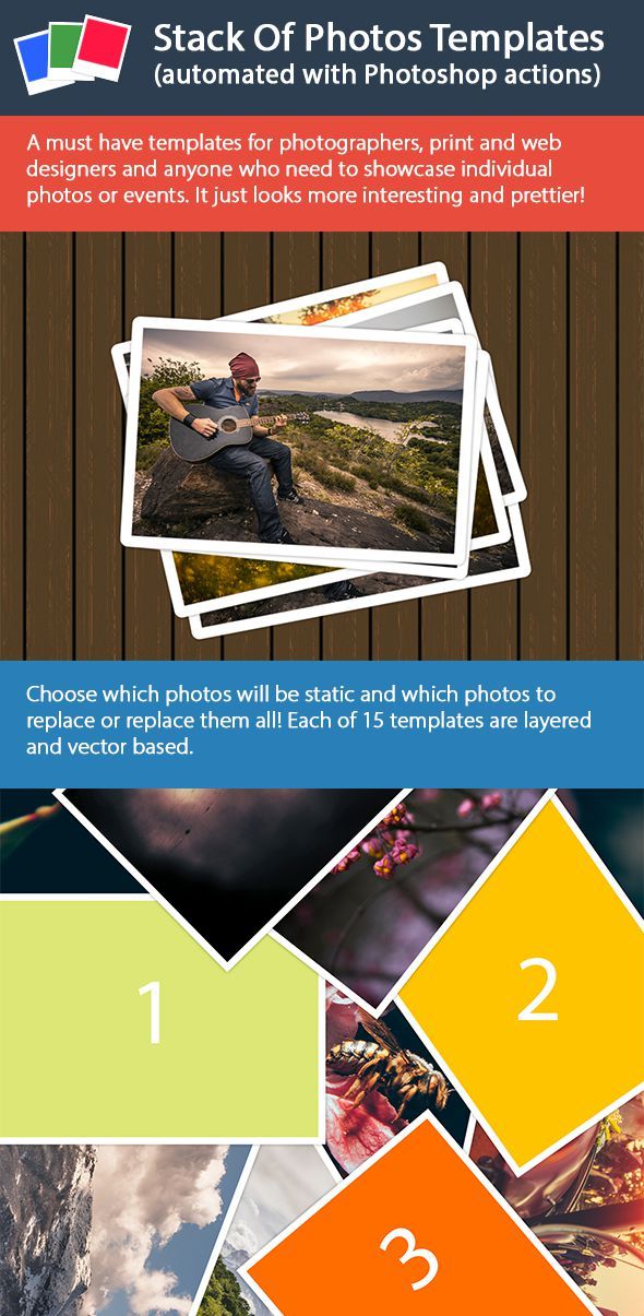 Stack Of Photos Templates - Actions Photoshop