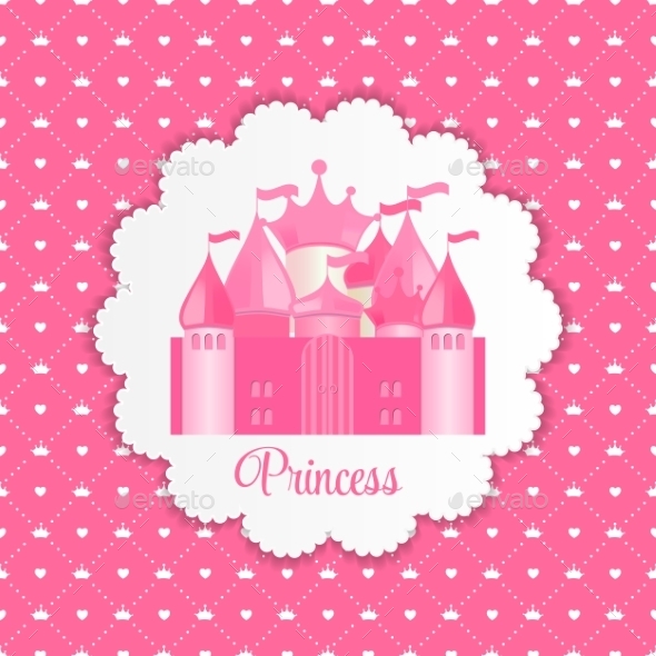 Princess Background with Castle - Backgrounds Decorative