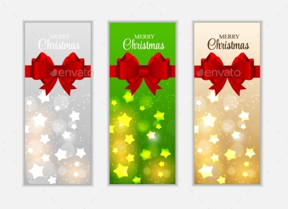 Abstract Glossy Star Background with Bow - Christmas Seasons/Holidays