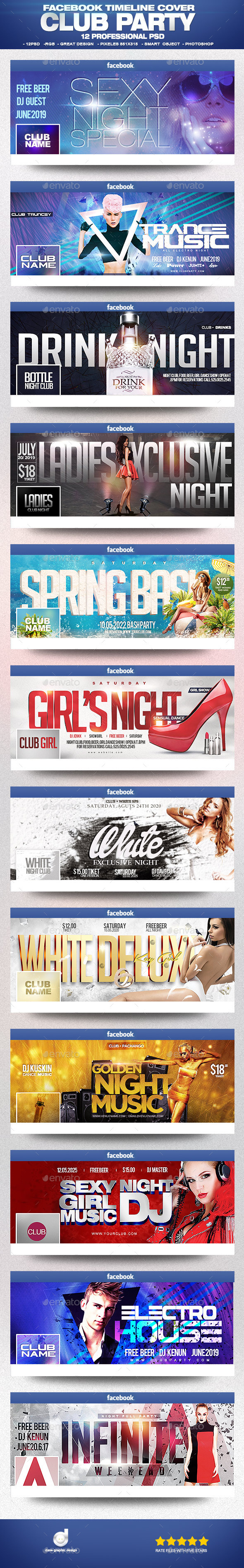 Facebook Timeline Cover Package Club Party Vol.1 - Facebook Timeline Covers Social Media