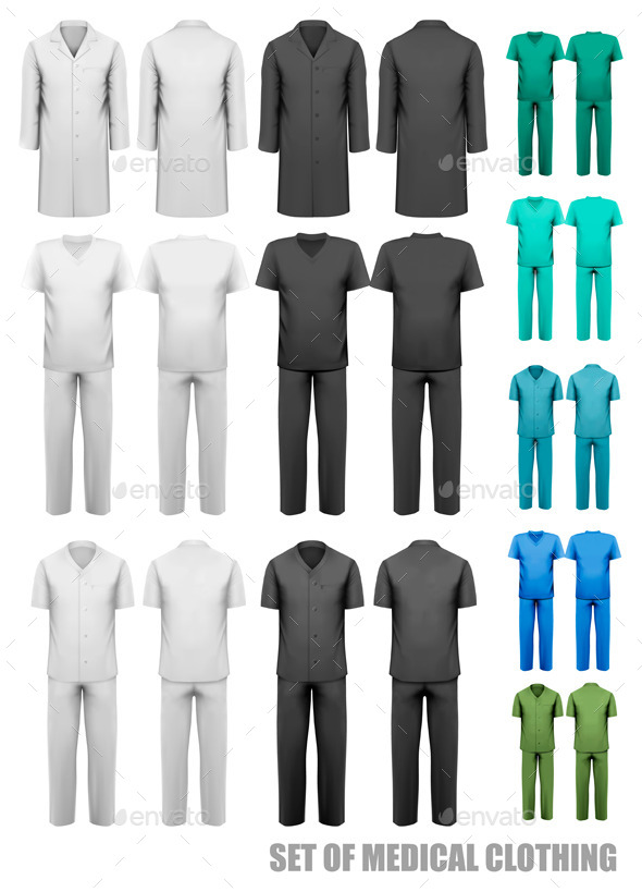 Set Of Medical Clothes Design Template Vector - Health/Medicine Conceptual