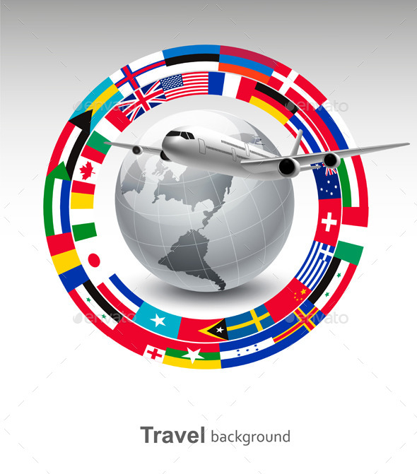 Travel Background Globe With A Plane - Travel Conceptual
