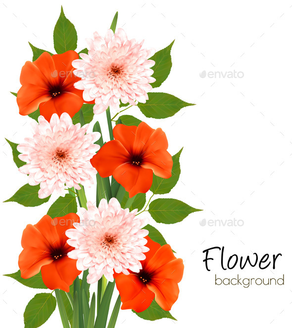 Flower Summer Background Vector - Flowers & Plants Nature