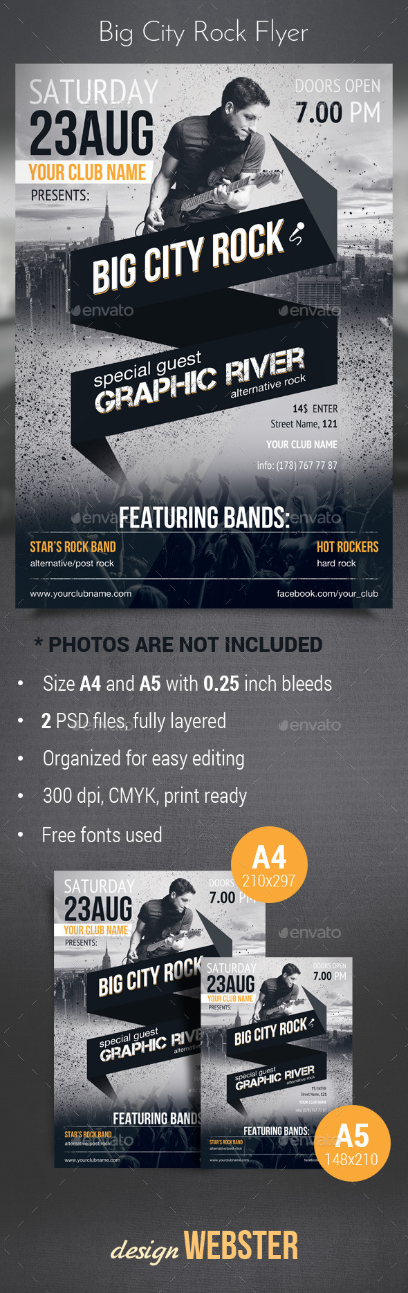 Big City Rock Flyer - Clubs & Parties Events
