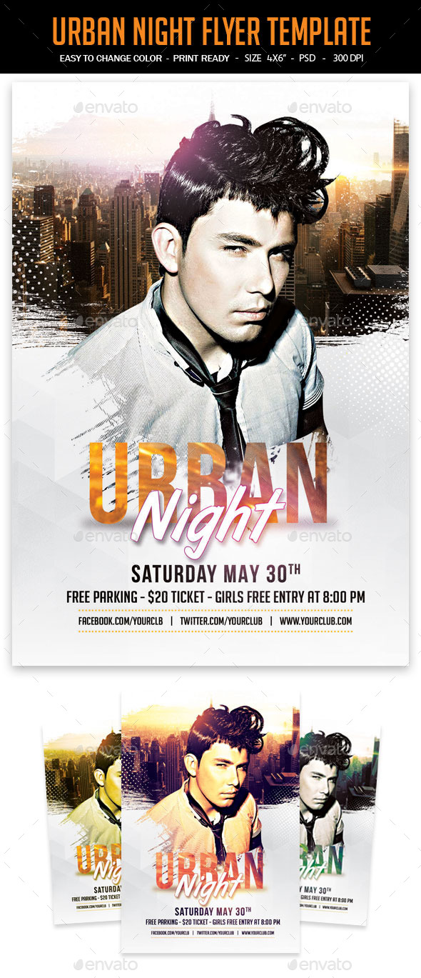 Urban Night Flyer Template - Clubs & Parties Events