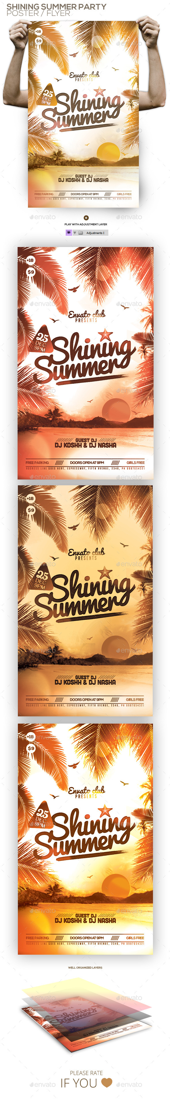 Shining Summer Party Flyer - Clubs & Parties Events