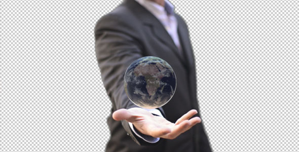 Business Executive Man With World In Your Hand