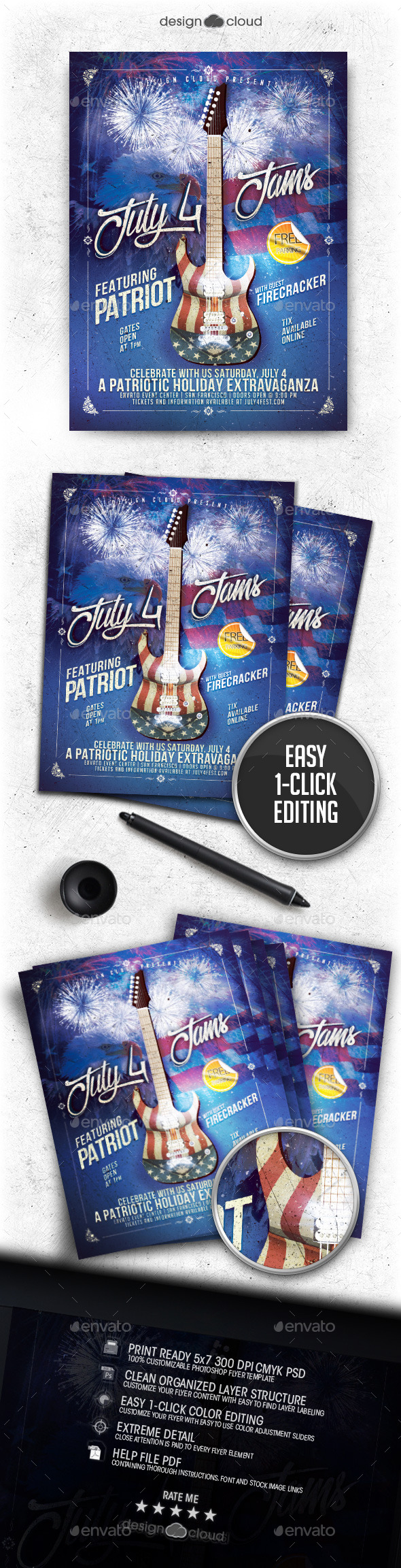 Independence Day - July 4 Vol 4 Flyer Template - Holidays Events
