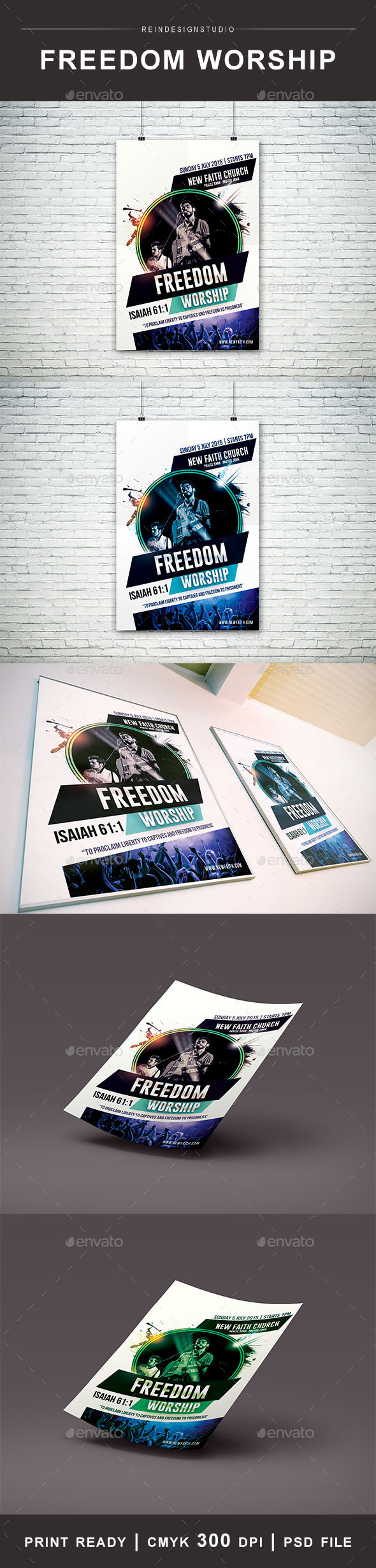 Freedom Worship Church Flyer - Church Flyers