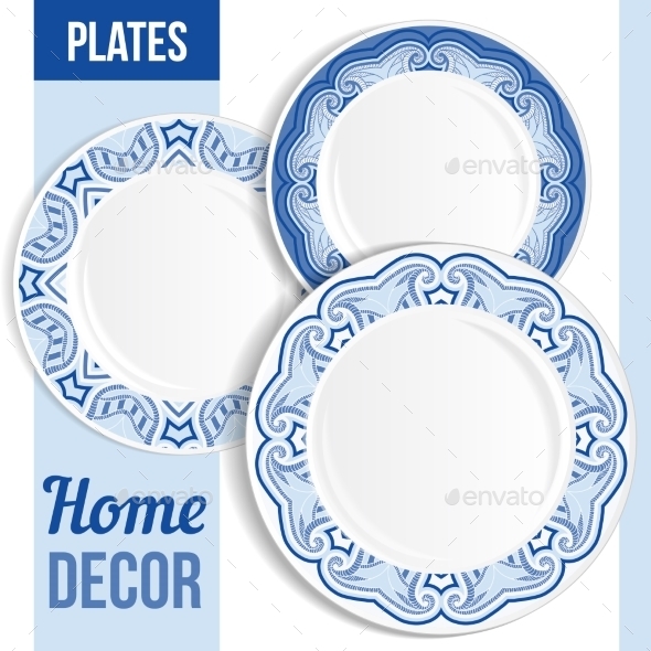 Set Of Decorative Plates. - Borders Decorative