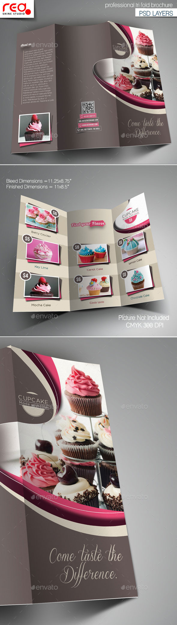 Cupcake Trifold Brochure Template -1 - Corporate Brochures