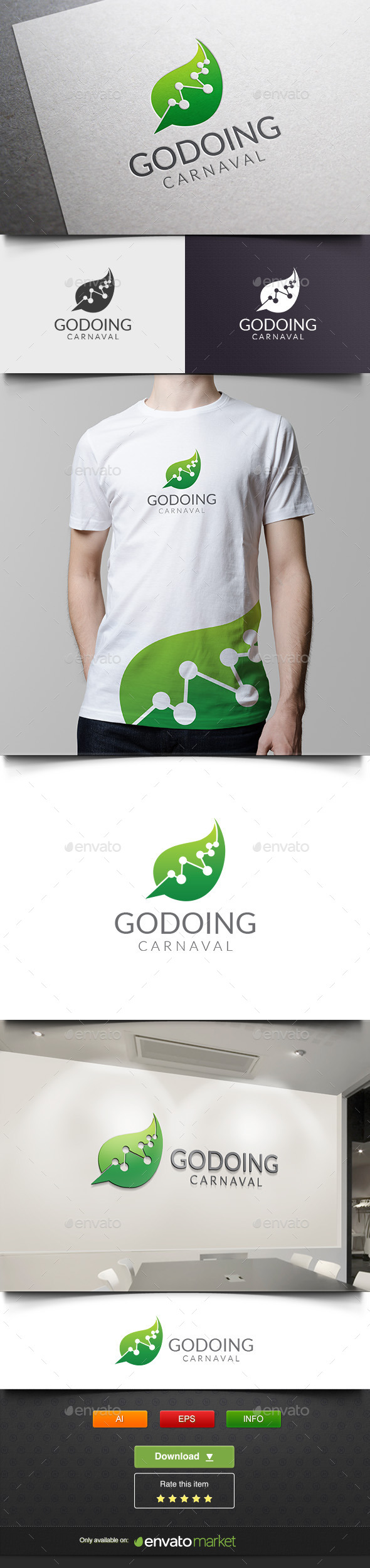 Leaf Molecule - Nature Logo Templates