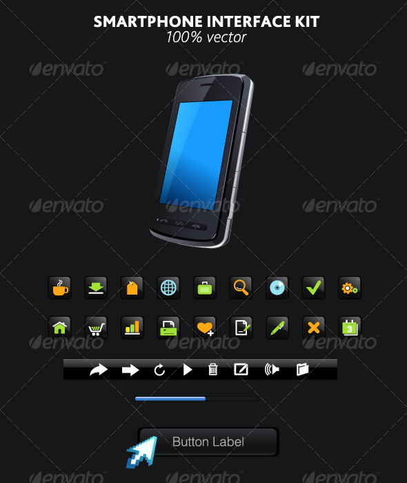 smartphone and interface elements - Technology Conceptual