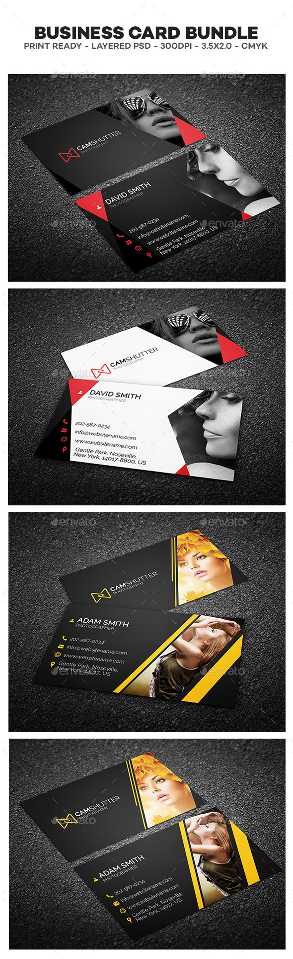 Photography Business Cards Bundle - Creative Business Cards