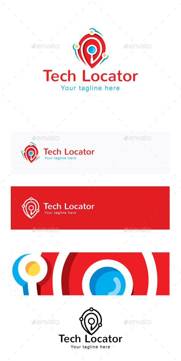 Tech Locator Stock Logo Template - Symbols Logo Templates