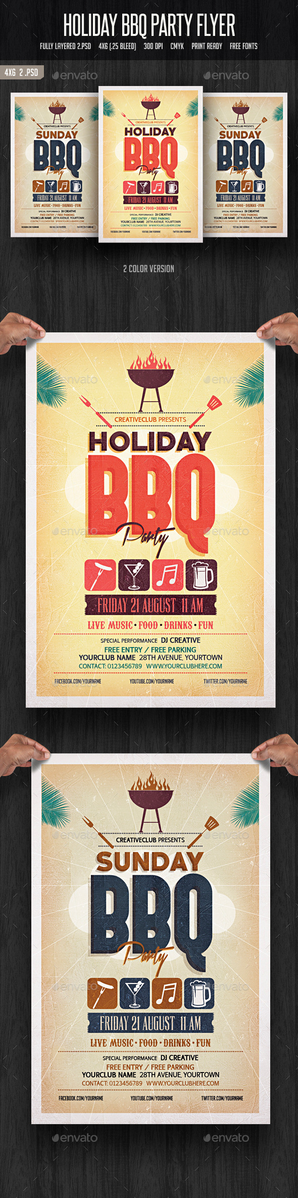 Holiday BBQ Party Flyer - Clubs & Parties Events