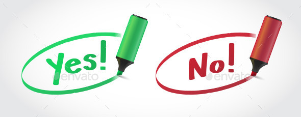 Yes and No - Decorative Symbols Decorative