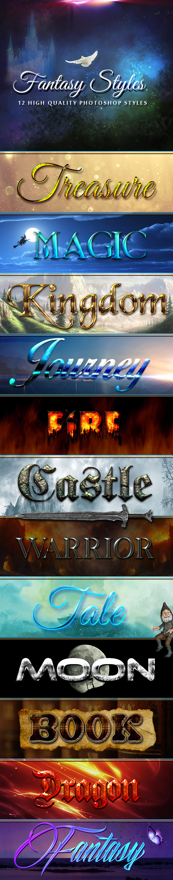 12 Fantasy Styles - Text Effects Styles