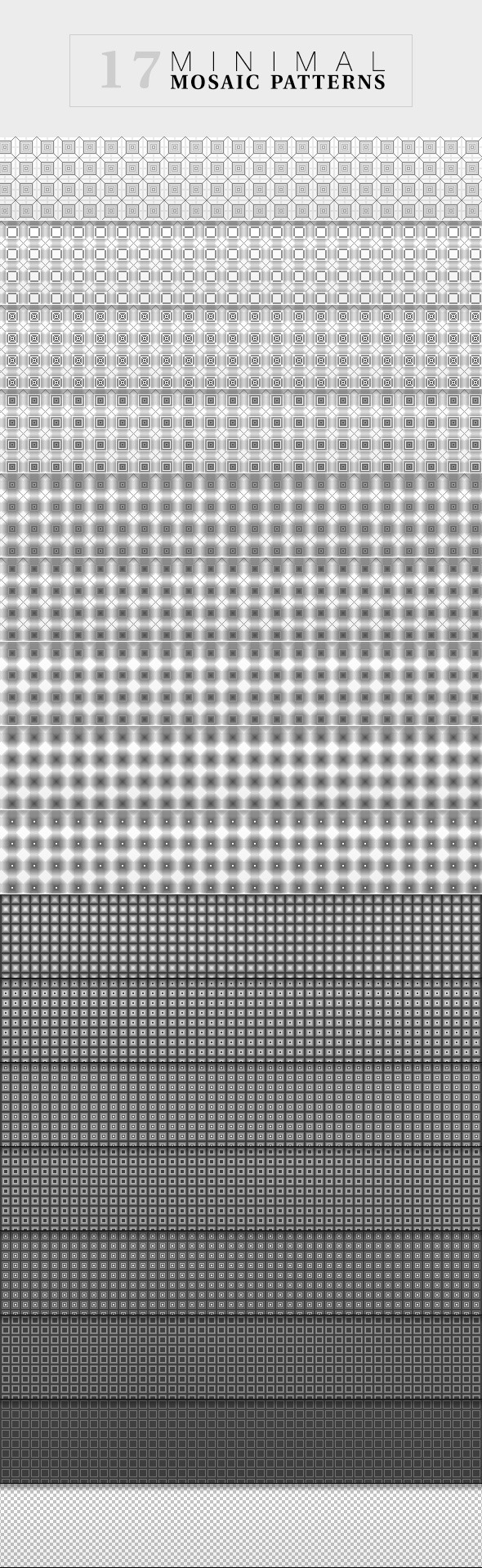 17 Mosaic Minimal Patterns - Textures / Fills / Patterns Photoshop