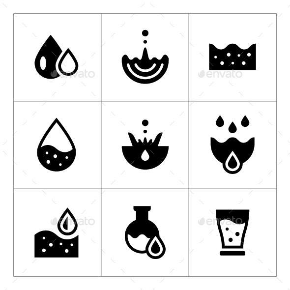 Set Icons of Water - Abstract Icons
