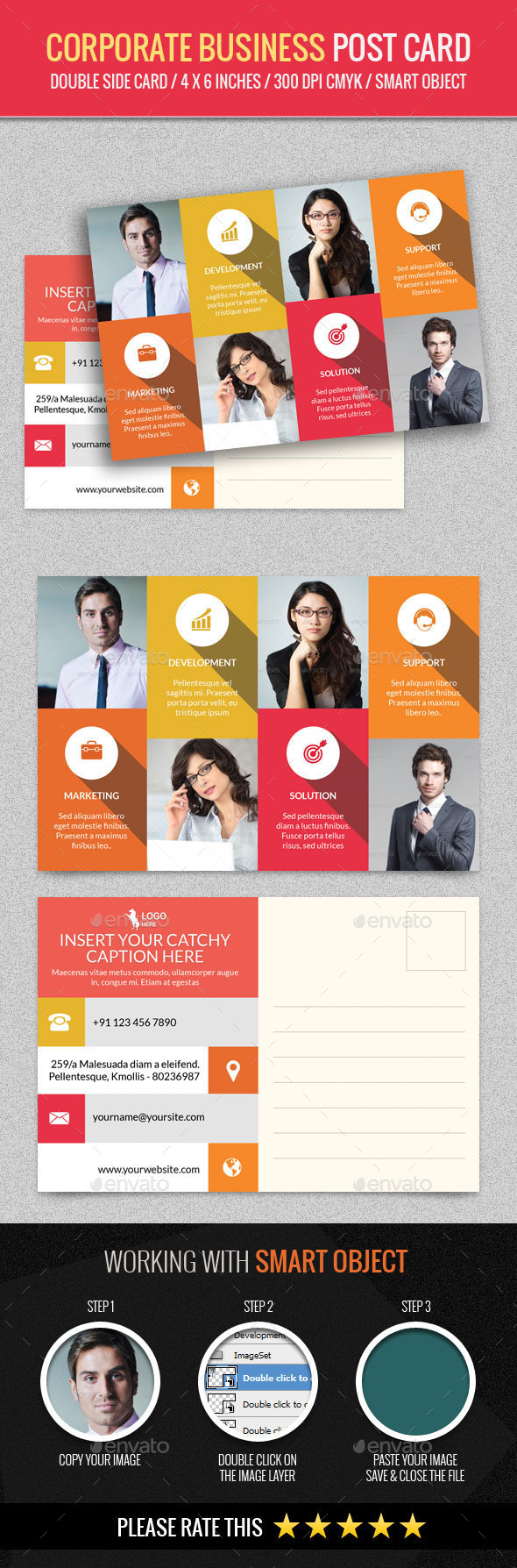 Corporate and Business Post Card Template - Cards & Invites Print Templates
