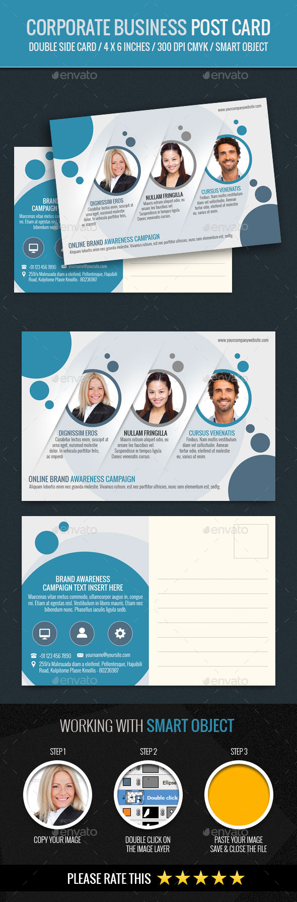 Corporate and Business Post Card Template - Cards & Invites Print Templates