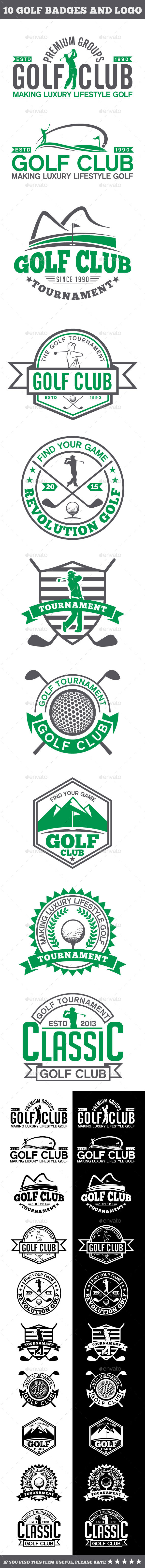 10 Golf Badges-Stickers & Logos - Badges & Stickers Web Elements