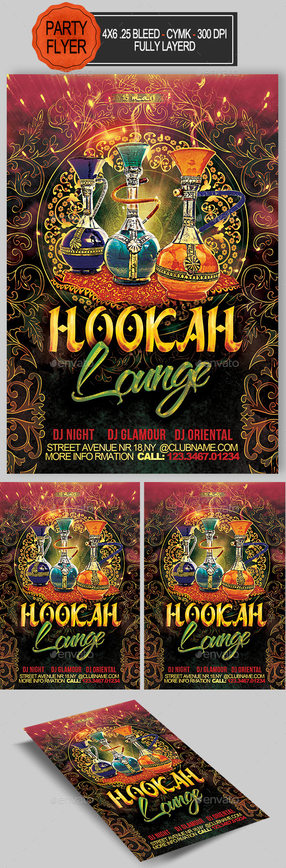Hookah Flyer - Clubs & Parties Events