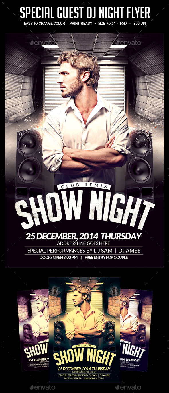 Special Guest Dj Night Flyer - Clubs & Parties Events