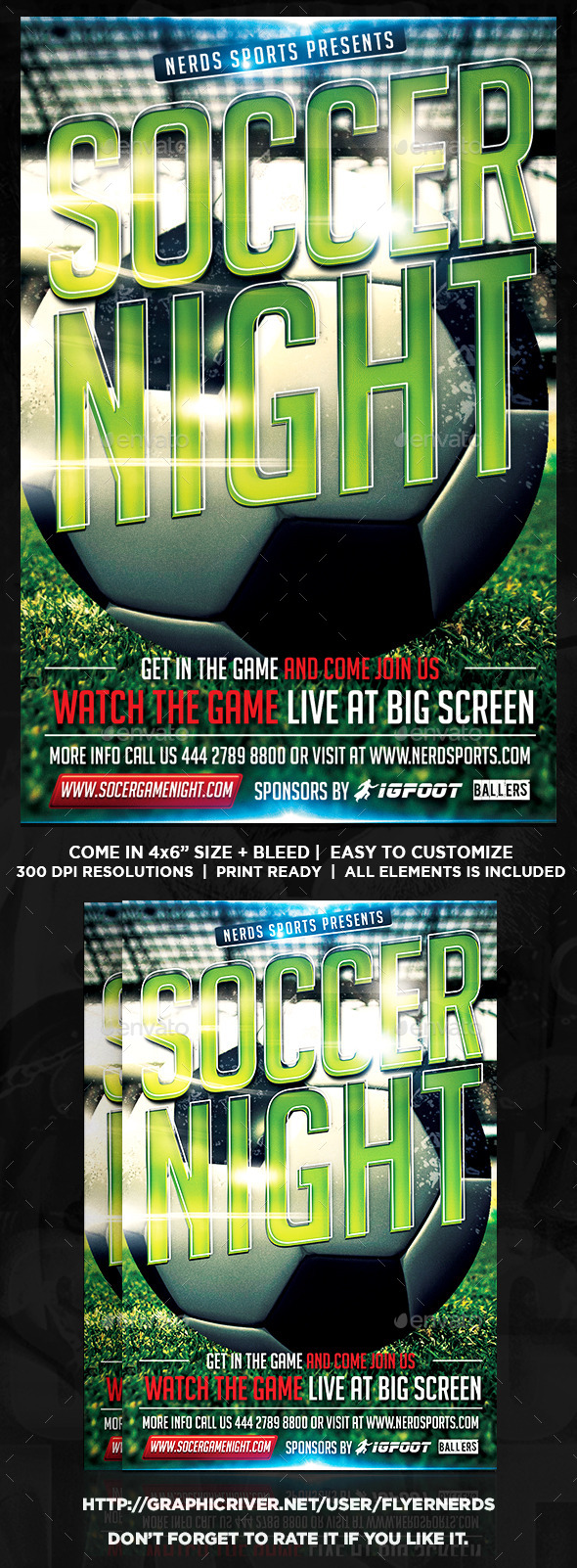 Soccer Night Sports Flyer - Sports Events