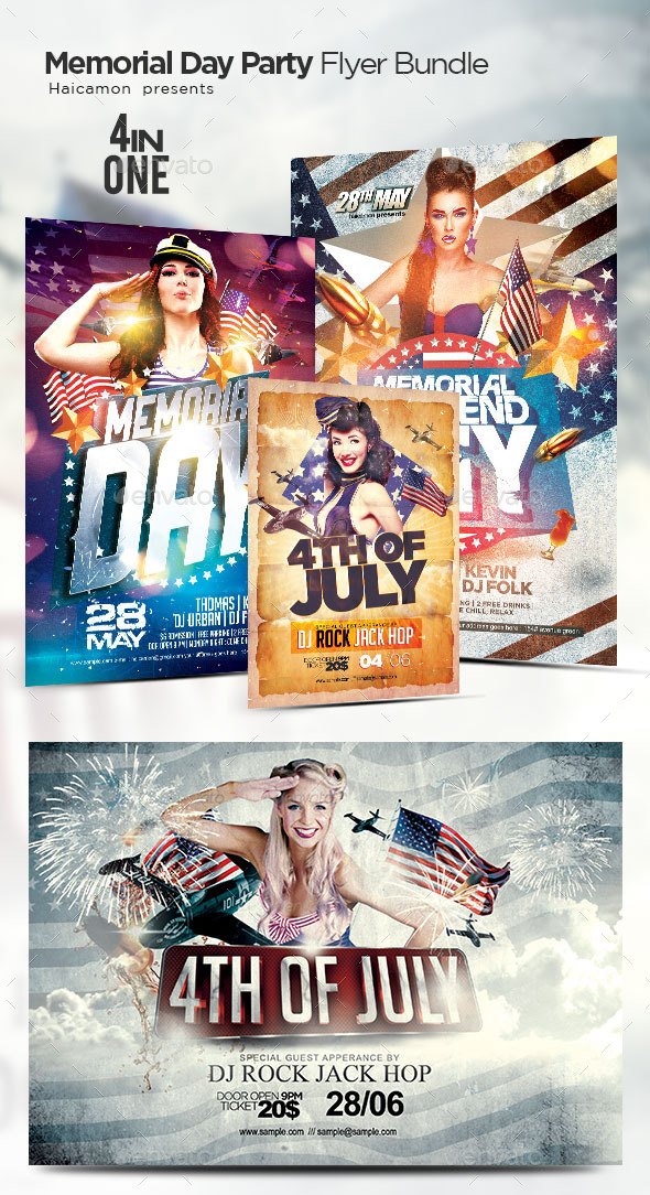 4th Of July Flyer Bundle - Holidays Events