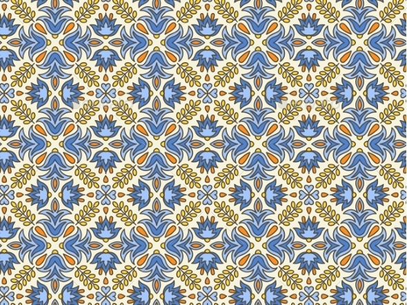 Mediterranean Traditional Floral Decor. - Patterns Decorative